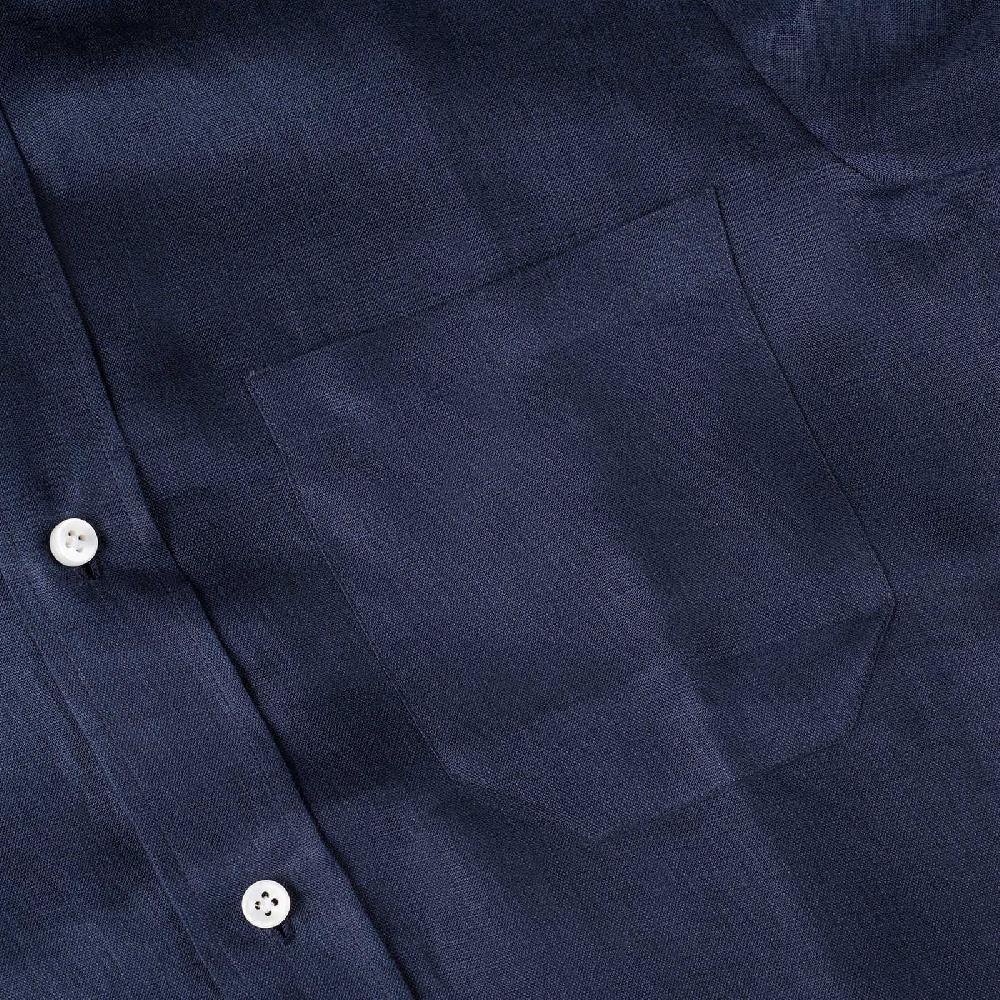Rubinacci Vintage archive camicia in lino blu Convenienza