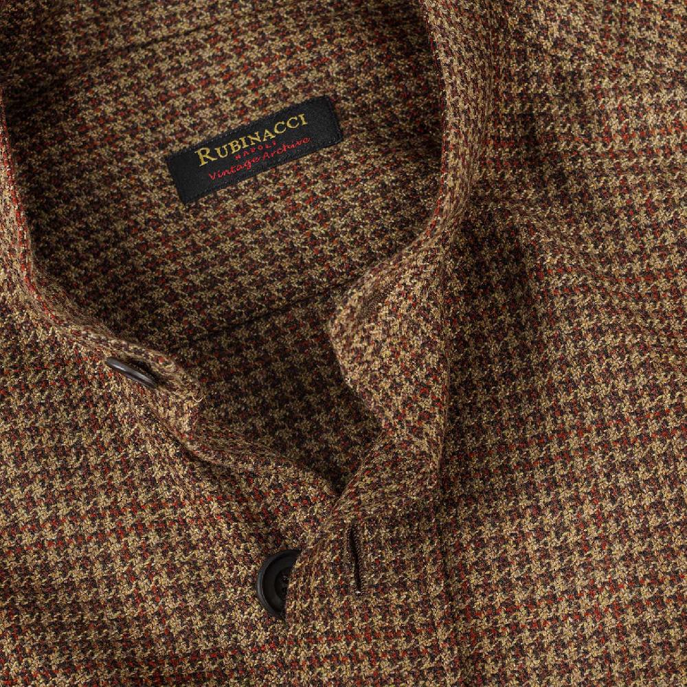 Rubinacci Vintage archive sahariana guru in pied de poule di cashmere nocciola Hotsell