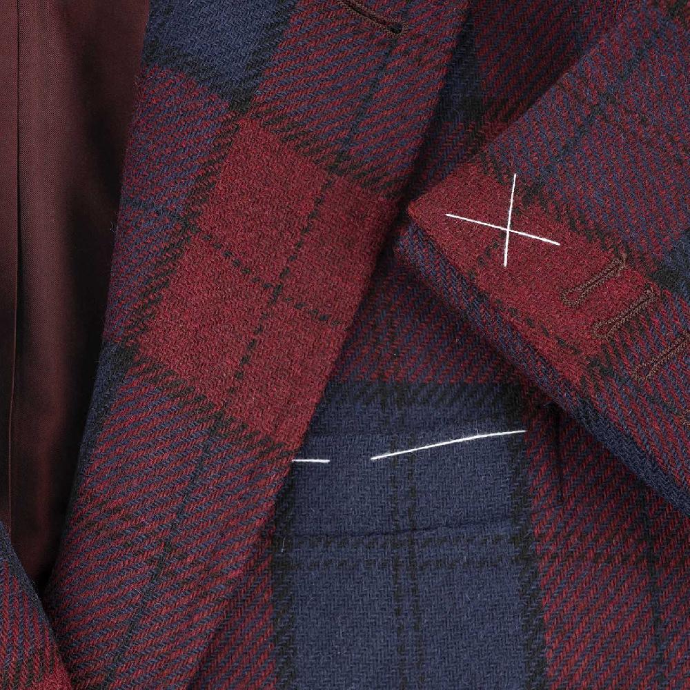 Rubinacci Vintage archive giacca tartan bordeaux Negozio