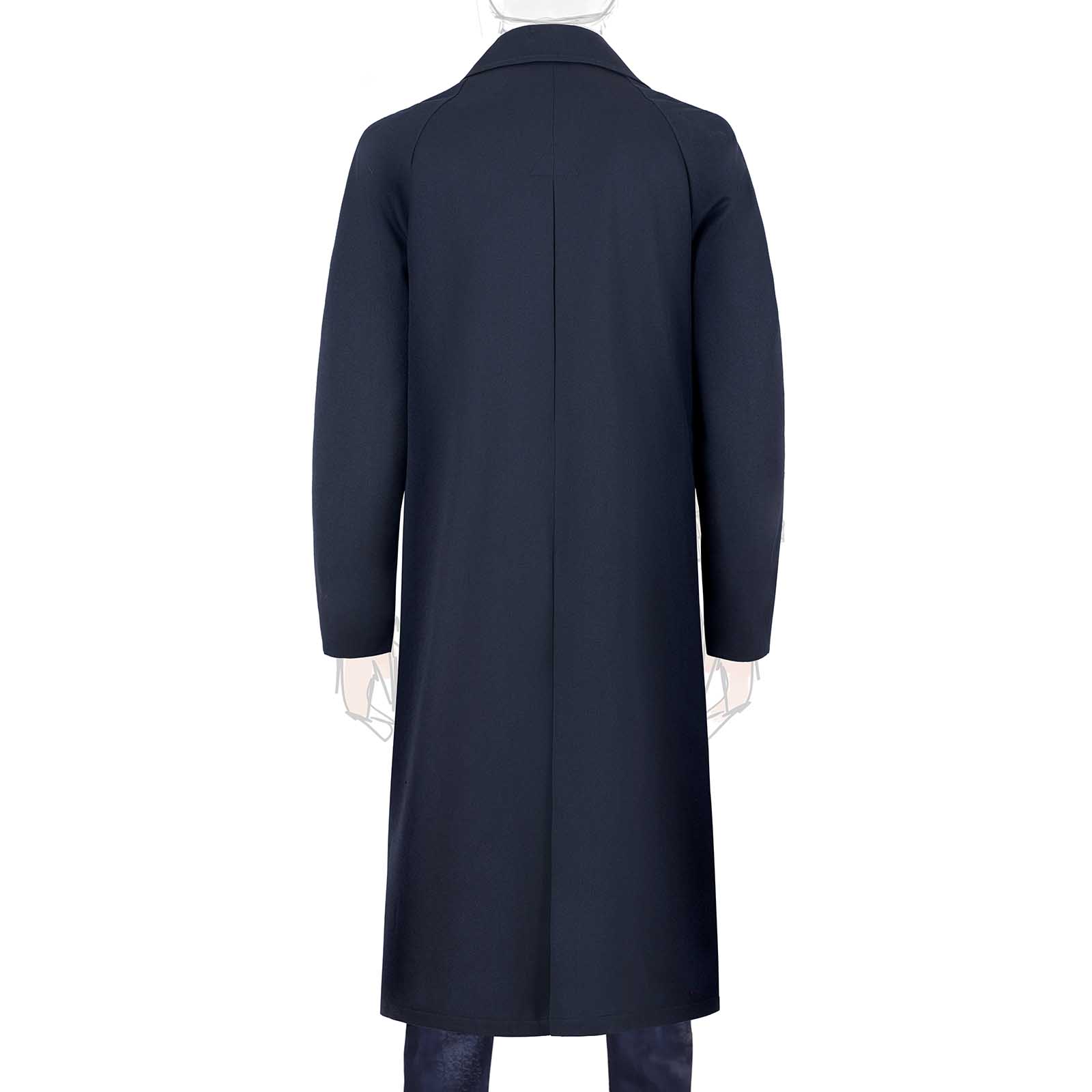 Rubinacci Vintage archive cappotto raglan in diagonale di lana blu Moda