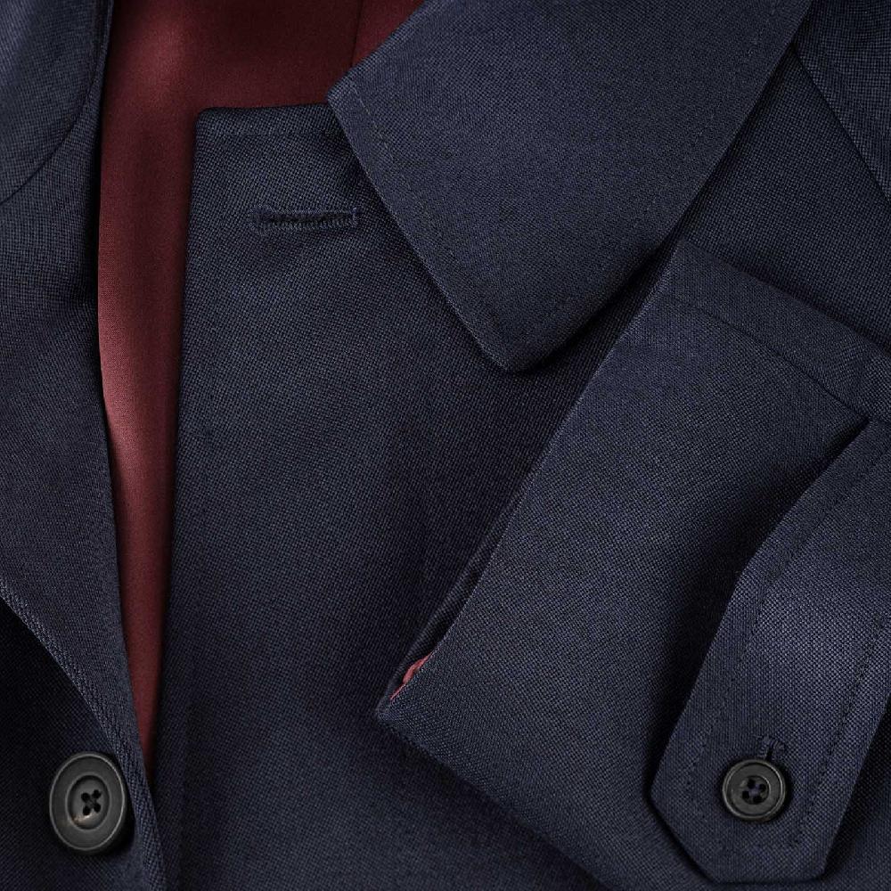 Rubinacci Vintage archive cappotto raglan in diagonale di lana blu Moda