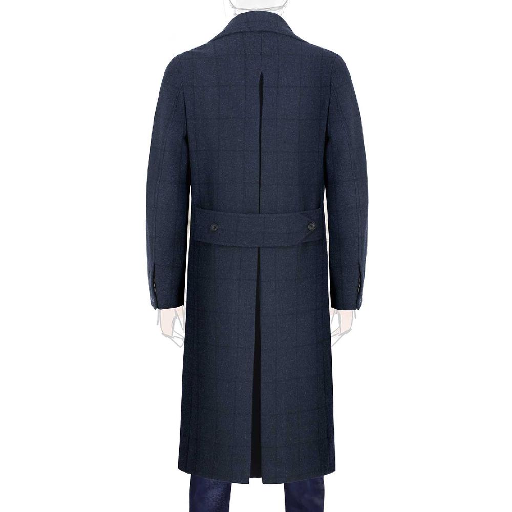 Rubinacci Vintage archive cappotto Ulster in lana a quadri blu 2025