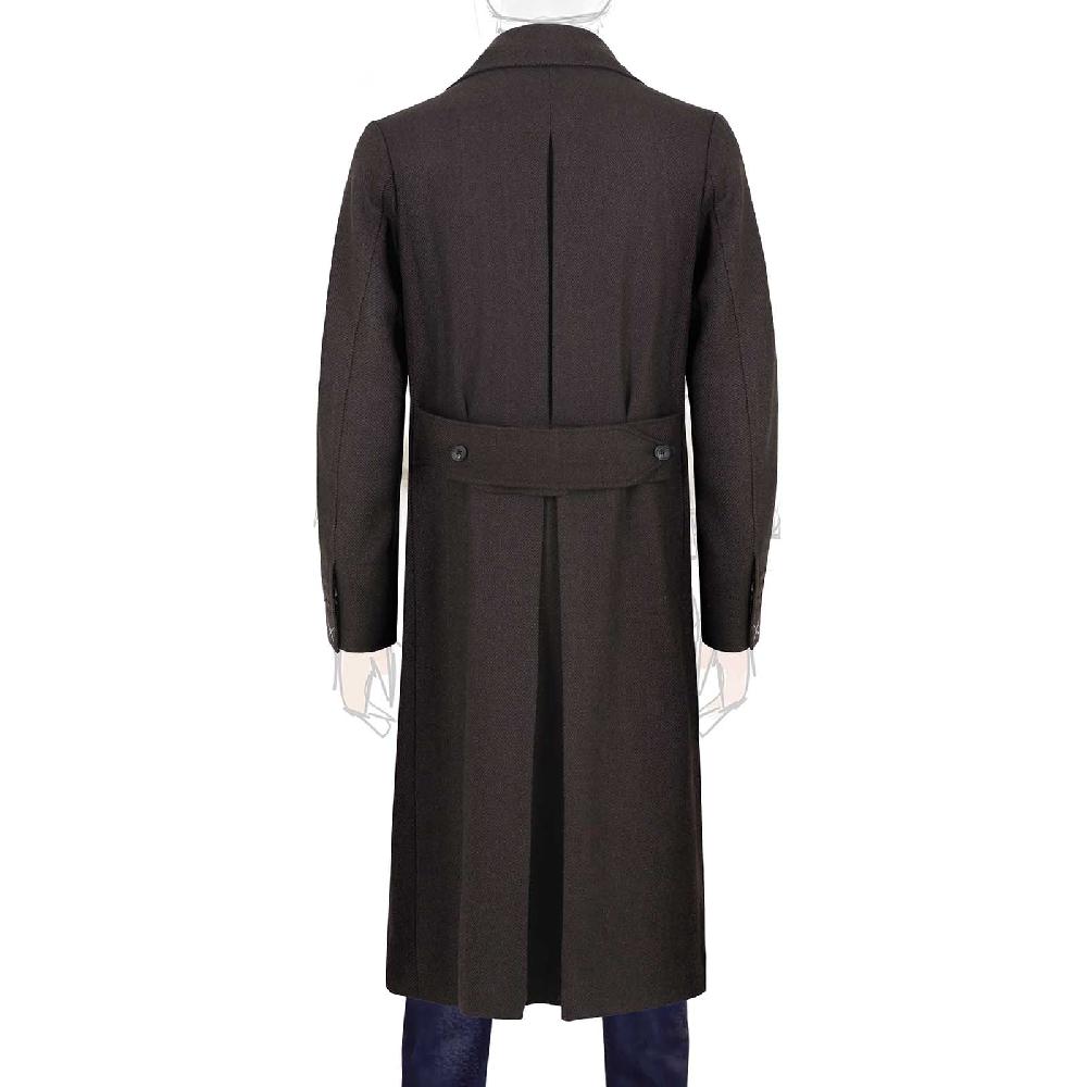 Rubinacci Vintage archive cappotto Ulster in lana spigato marrone Italy