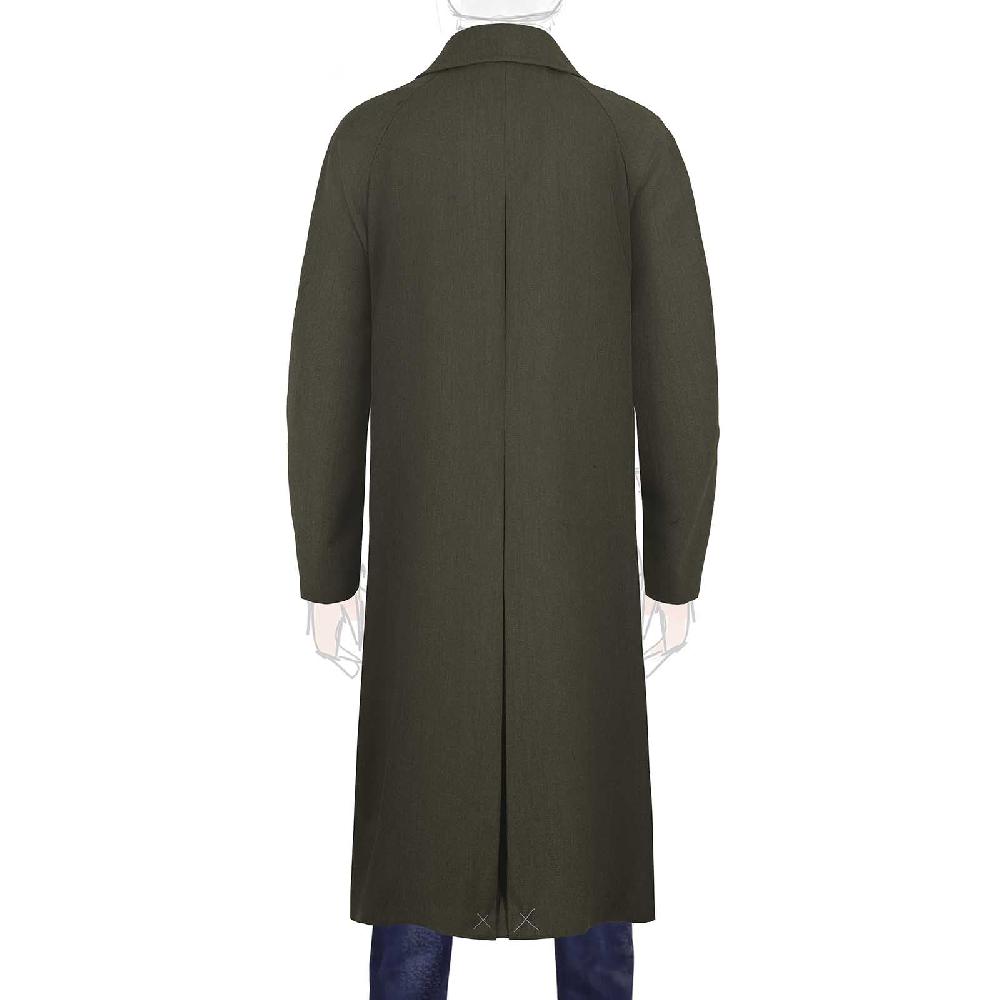 Rubinacci Vintage archive cappotto raglan in diagonale di lana verde Italia
