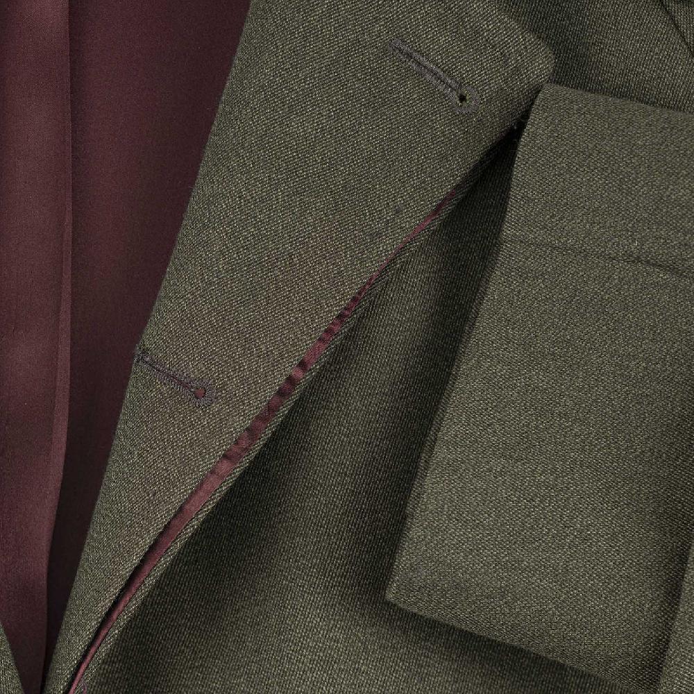 Rubinacci Vintage archive cappotto raglan in diagonale di lana verde Italia