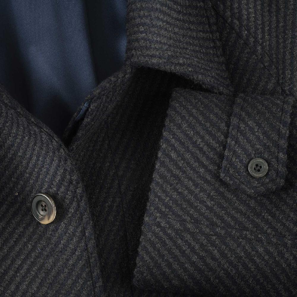 Rubinacci Vintage archive cappotto raglan in diagonale di lana skyfall blu 2025