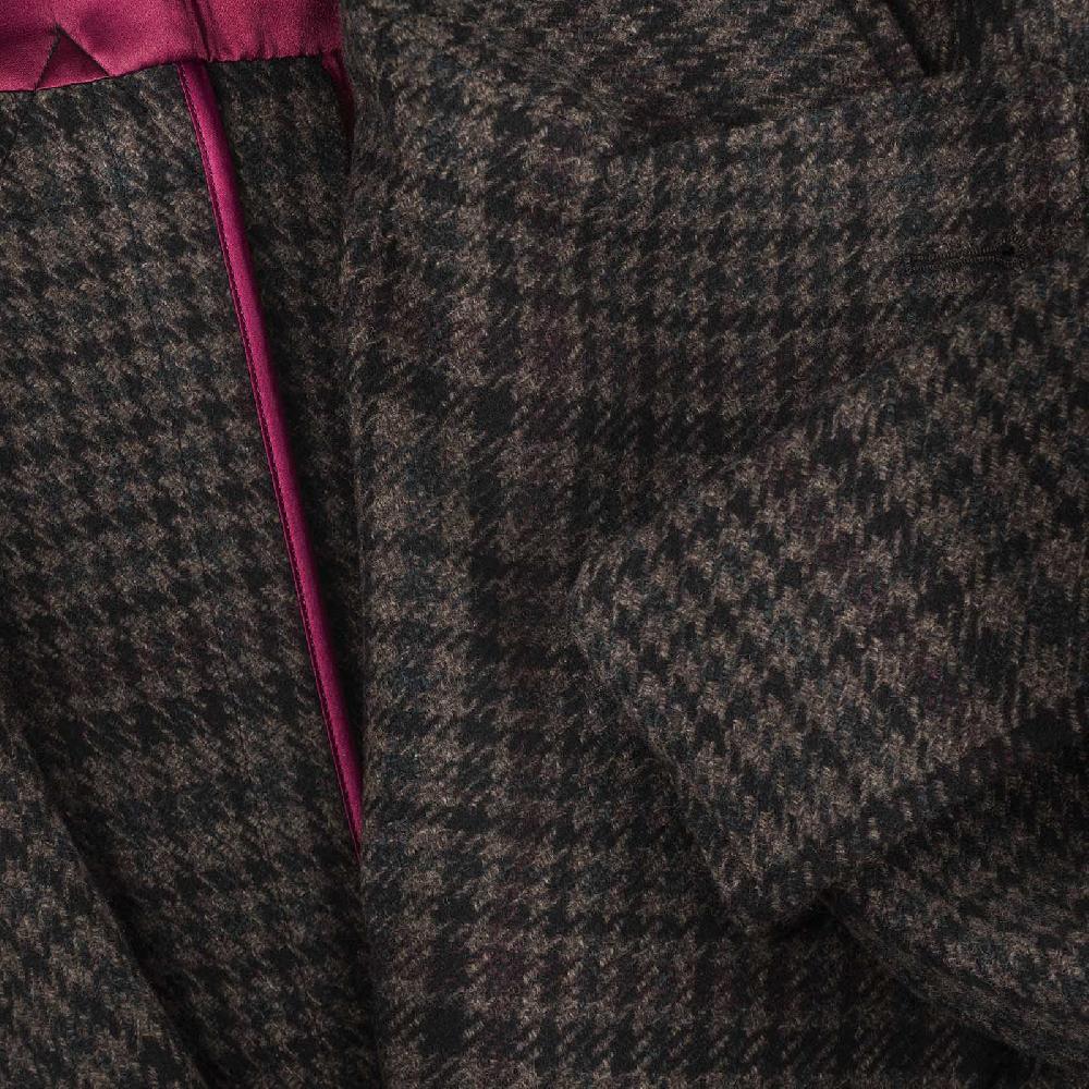 Rubinacci Vintage archive cappotto Ulster in lana e cashmere a quadri marrone Nuovo