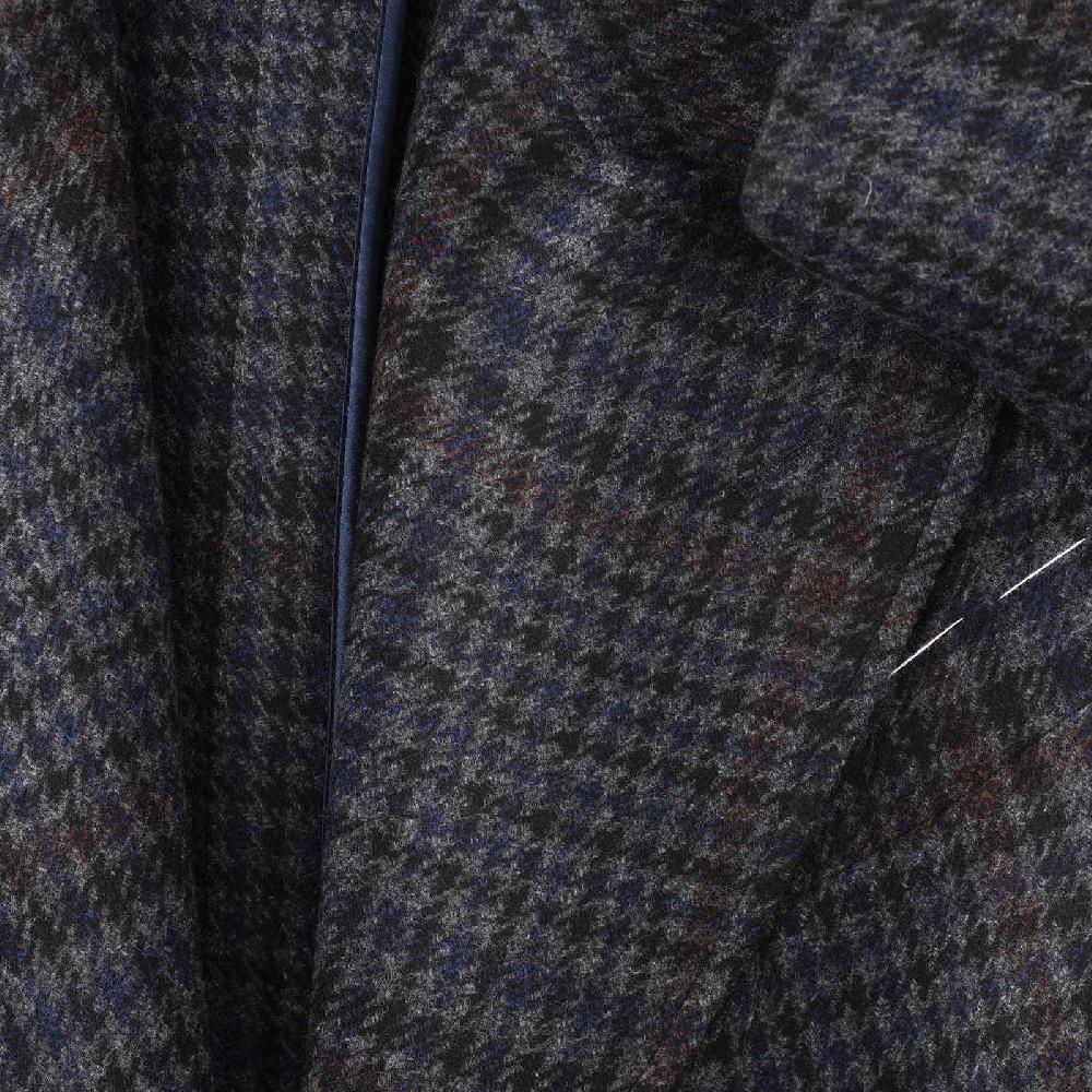 Rubinacci Vintage archive cappotto Ulster in lana e cashmere a quadri blu Qualità