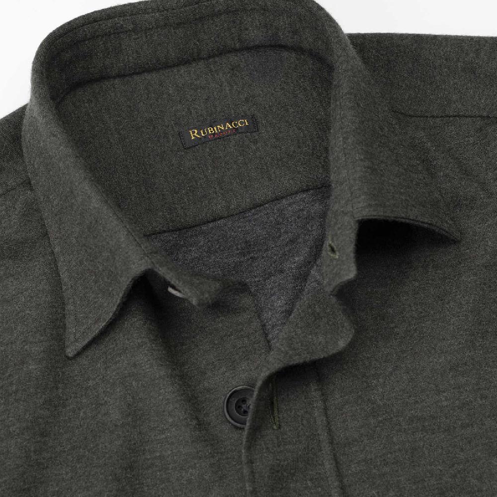 Rubinacci Overshirt in cashmere verde Prezzo Ridotto