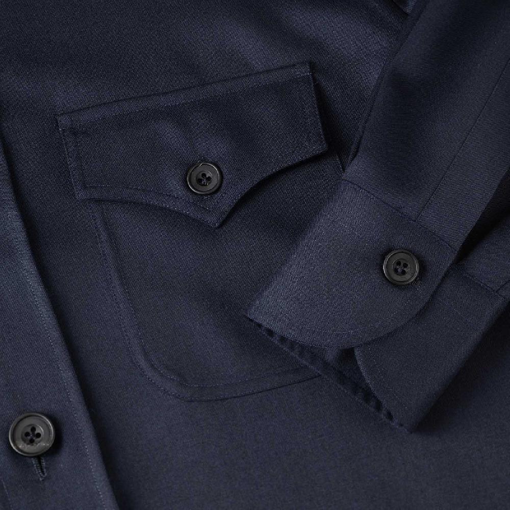 Rubinacci Sahariana in cashmere blu Presa