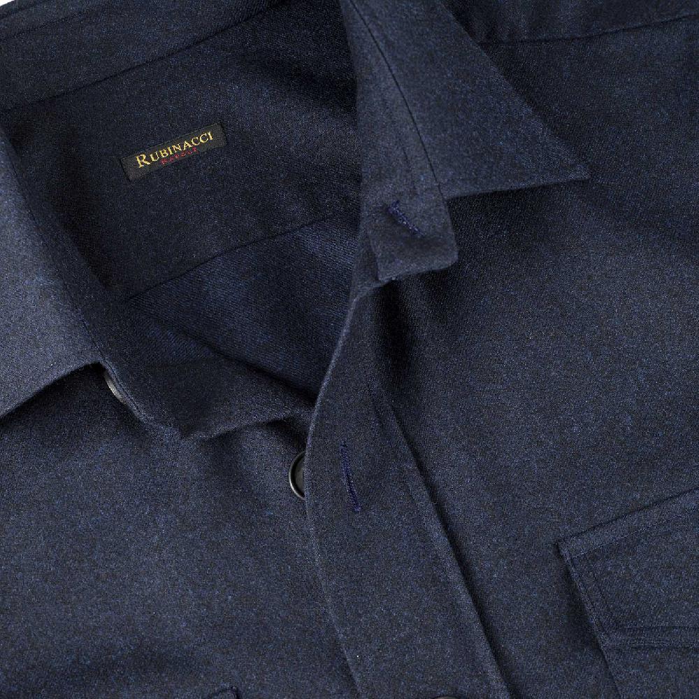 Rubinacci Sahariana in lana blu Sconto
