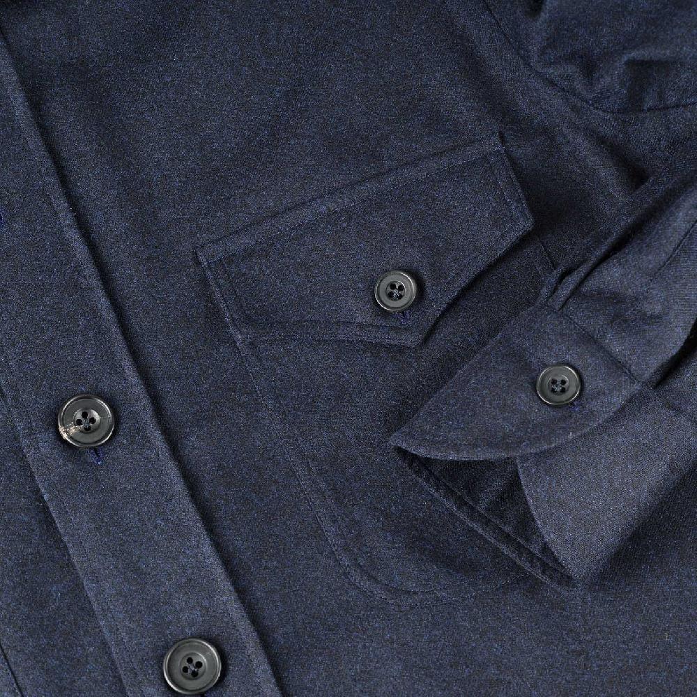 Rubinacci Sahariana in lana blu Sconto