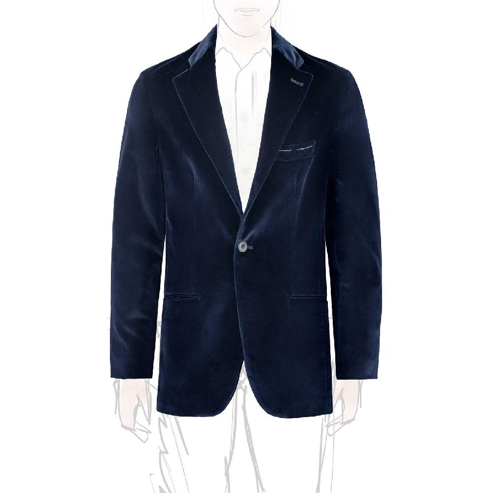 Rubinacci Giacca in velluto blu notte In Vendita