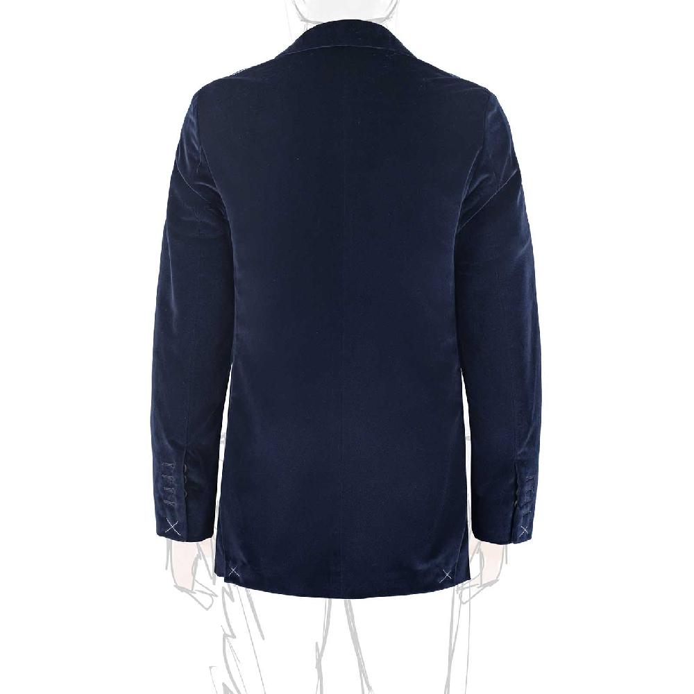 Rubinacci Giacca in velluto blu notte In Vendita