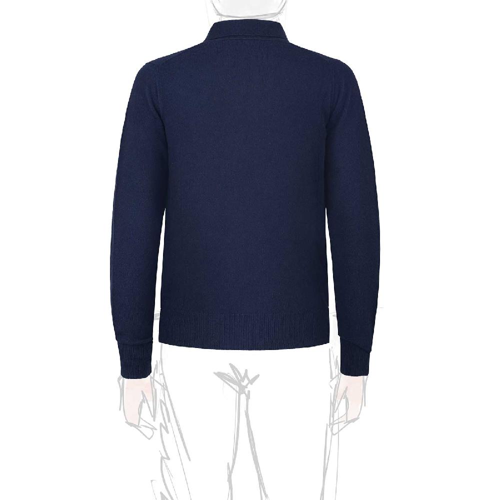 Rubinacci Polo in cashmere blu In Saldo