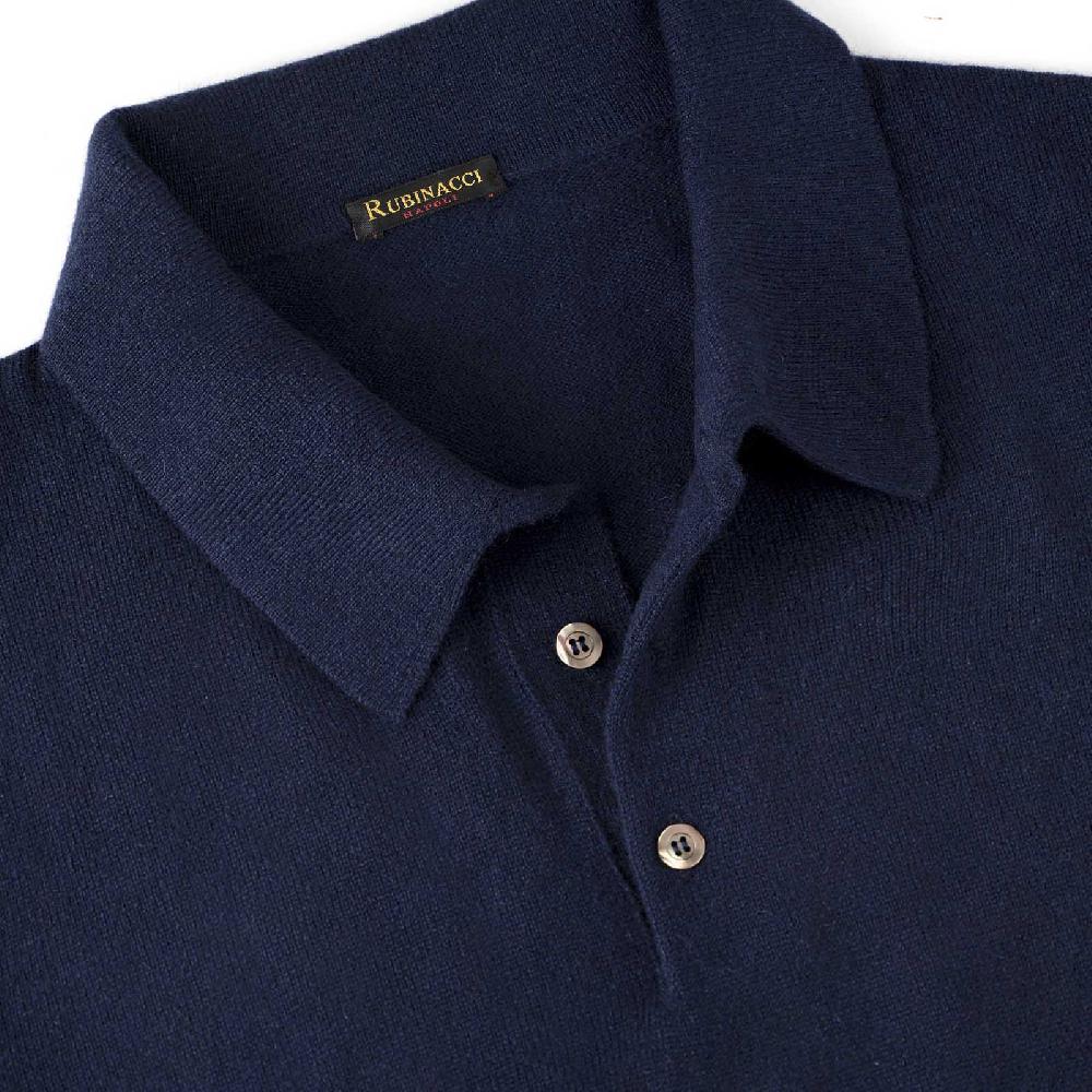 Rubinacci Polo in cashmere blu In Saldo