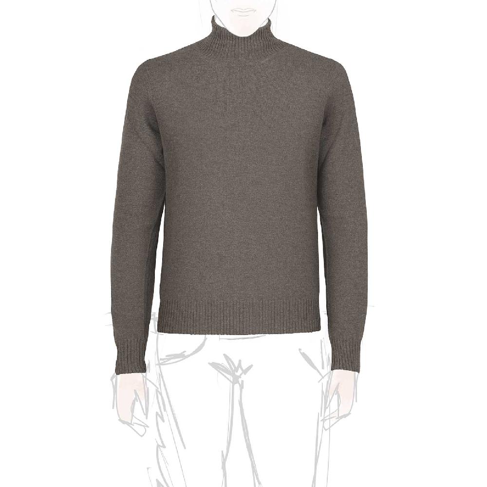Rubinacci Collo alto in cashmere fango Nuova