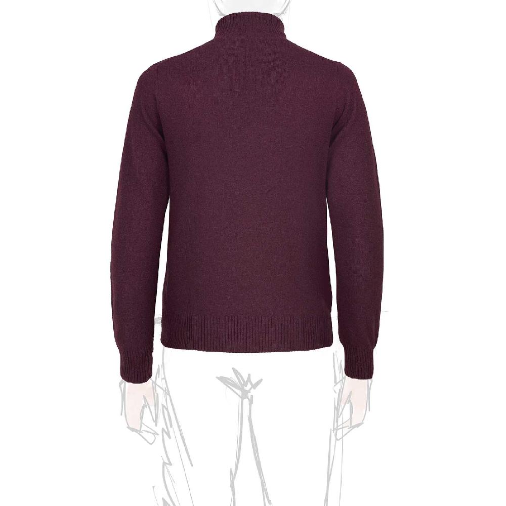Rubinacci Collo alto in cashmere bordeaux Italy