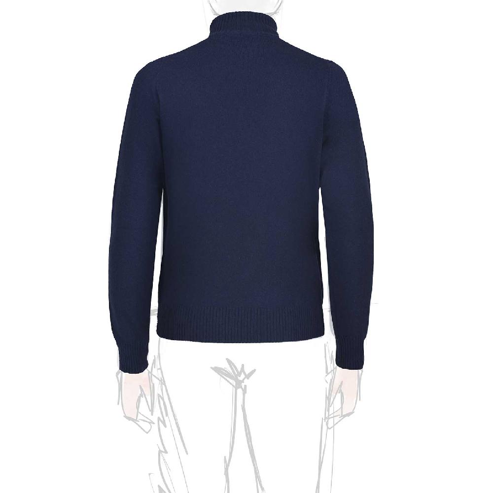 Rubinacci Collo alto in cashmere blu Italia