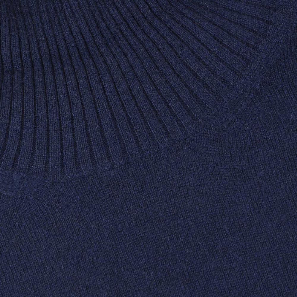 Rubinacci Collo alto in cashmere blu Italia