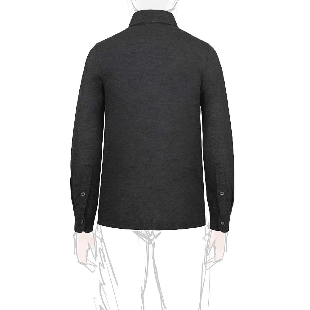 Rubinacci Camicia in piquet di lana grigio In Linea