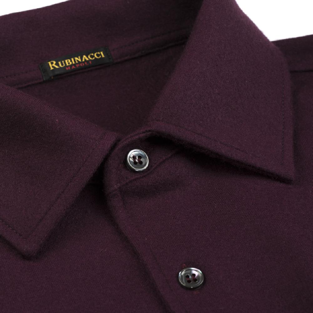 Rubinacci Camicia in cashmere vino Qualità