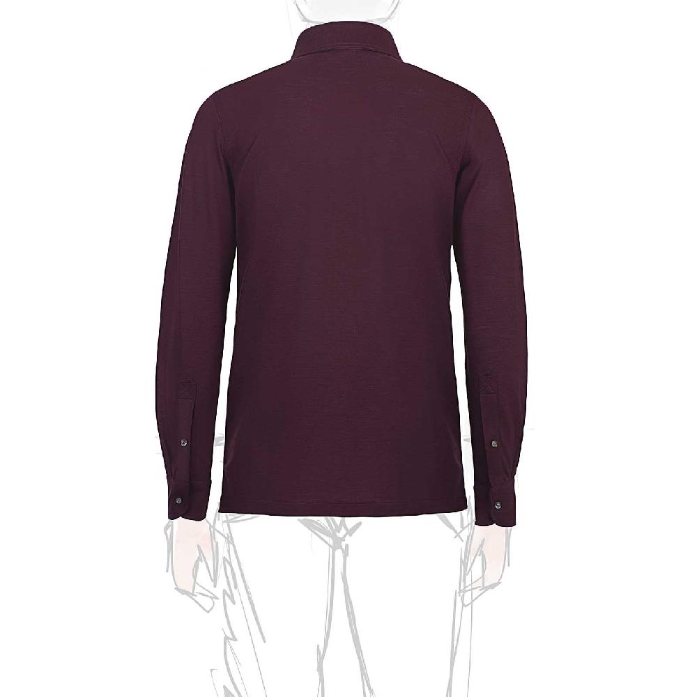 Rubinacci Camicia in piquet di lana bordeaux Spedizione Gratuita