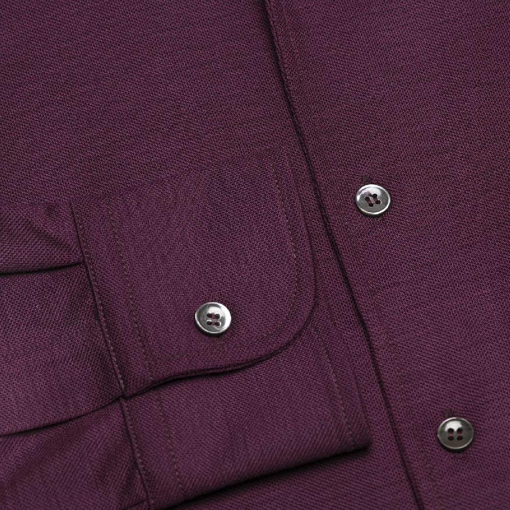 Rubinacci Camicia in piquet di lana bordeaux Spedizione Gratuita