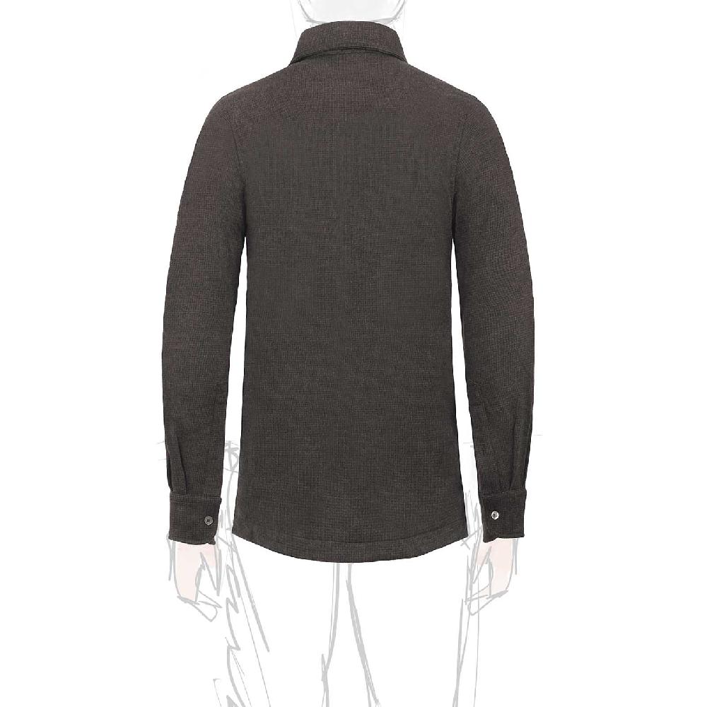 Rubinacci Camicia in cashmere a quadretti marrone e nero Pezzi Unici