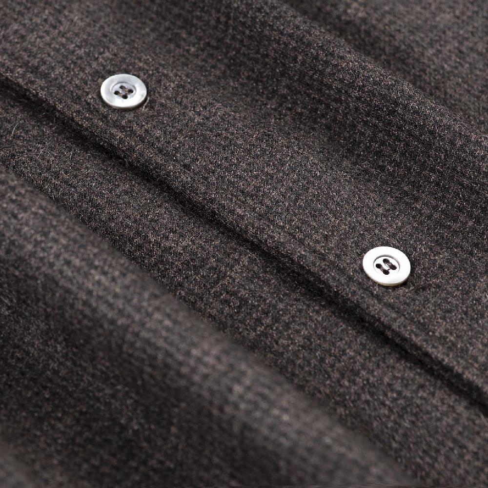 Rubinacci Camicia in cashmere a quadretti marrone e nero Pezzi Unici