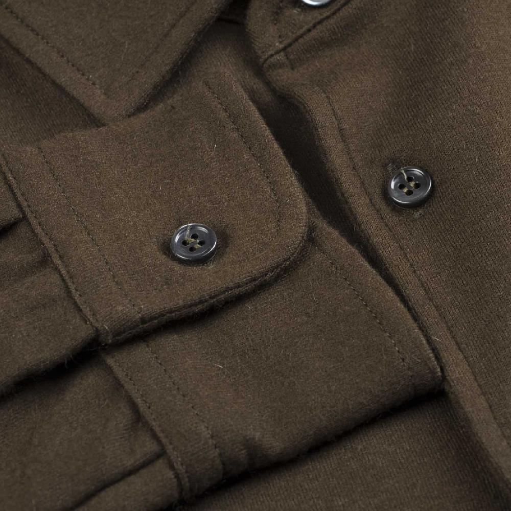 Rubinacci Camicia in cashmere verde militare Soddisfazione Garantita