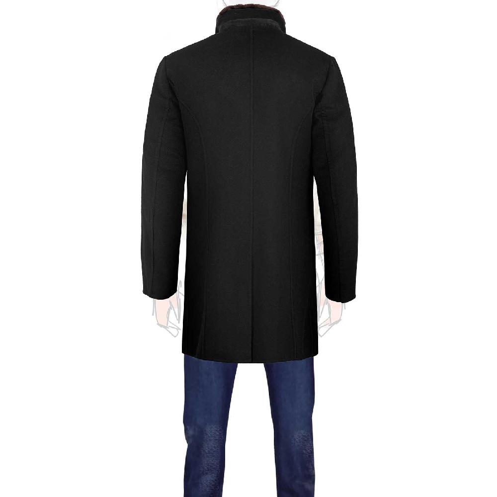 Rubinacci Giaccone lana e cashmere con pelliccia nero Negozi Online