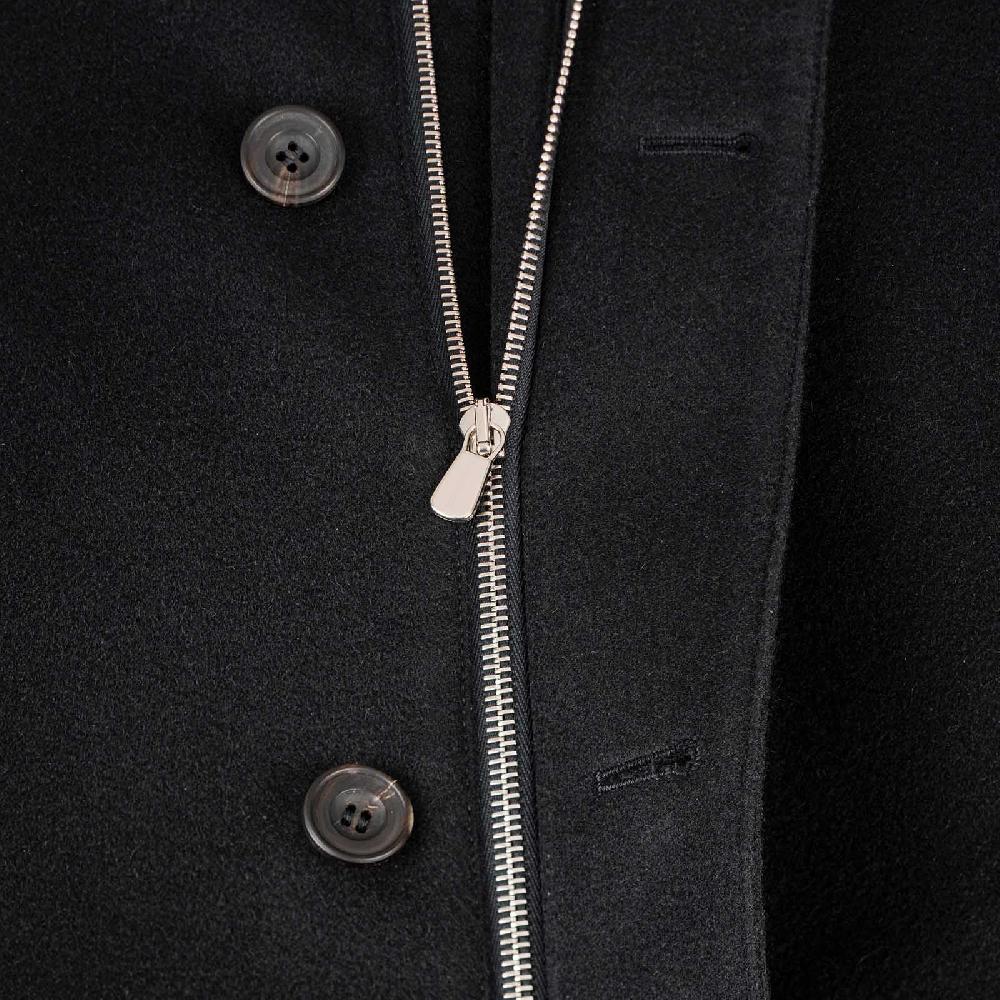 Rubinacci Giaccone lana e cashmere con pelliccia nero Negozi Online
