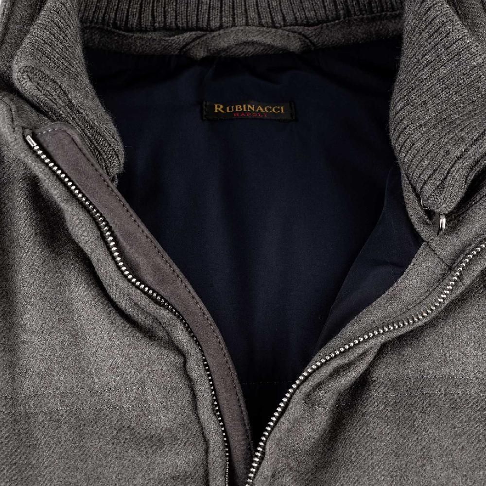 Rubinacci Gilet trapuntato lana e cashmere tortora Consegna Veloce