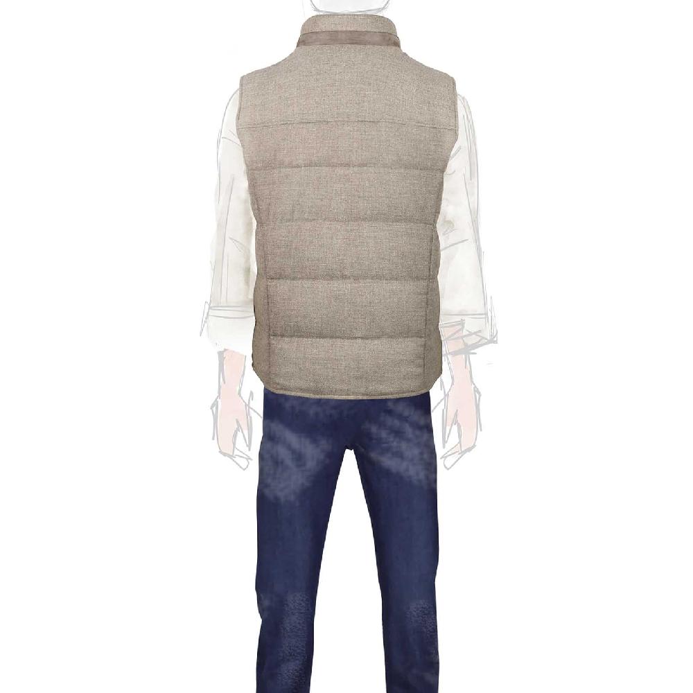 Rubinacci Gilet trapuntato lana e cashmere beige Affare Del Giorno