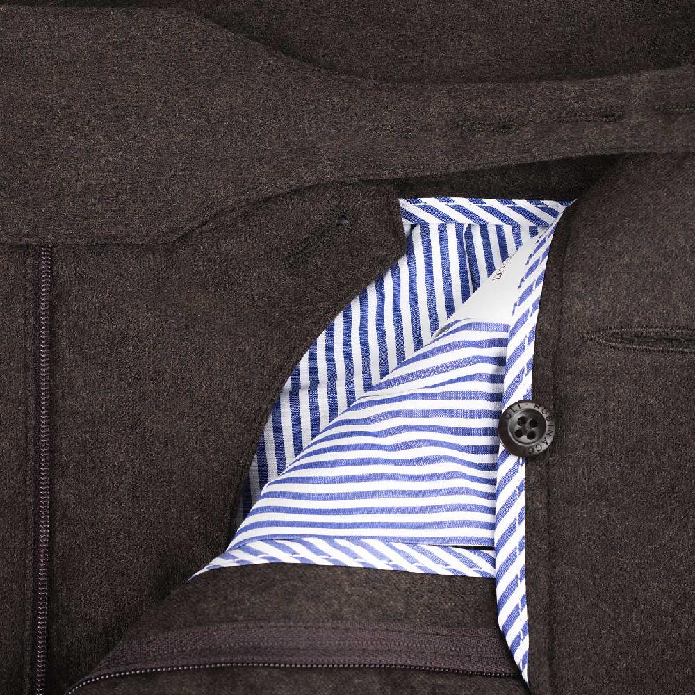 Rubinacci Pantalone manny in flanella marrone Hotsell