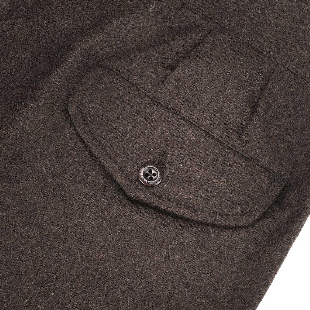 Rubinacci Pantalone manny in flanella marrone Hotsell