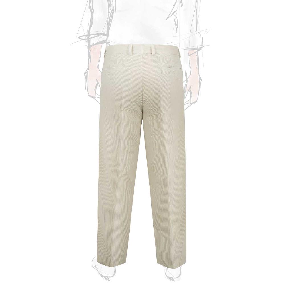 Rubinacci Pantalone 2 pinces in velluto a coste latte Saldi Di Fabbrica