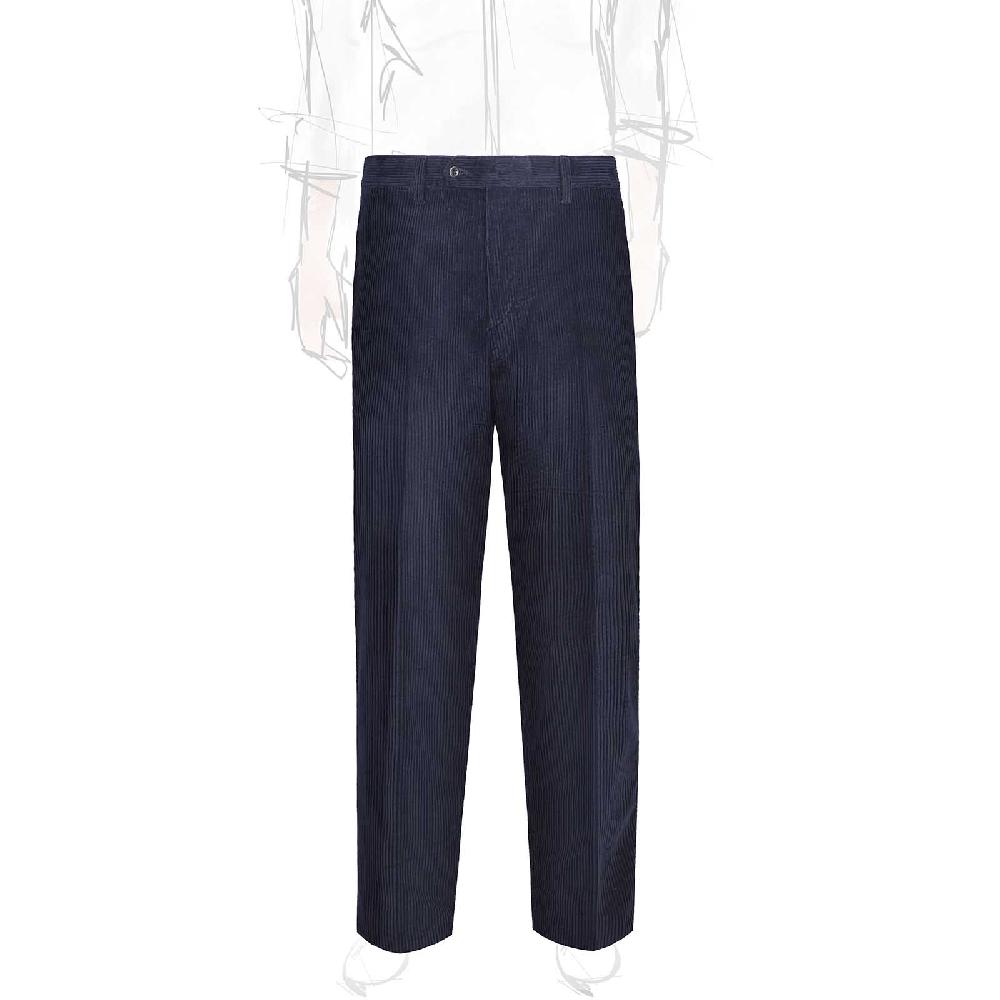 Rubinacci Pantalone in velluto a coste blu notte In Saldo