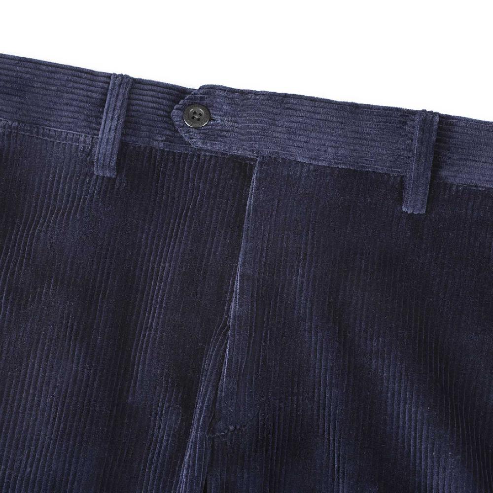 Rubinacci Pantalone in velluto a coste blu notte In Saldo