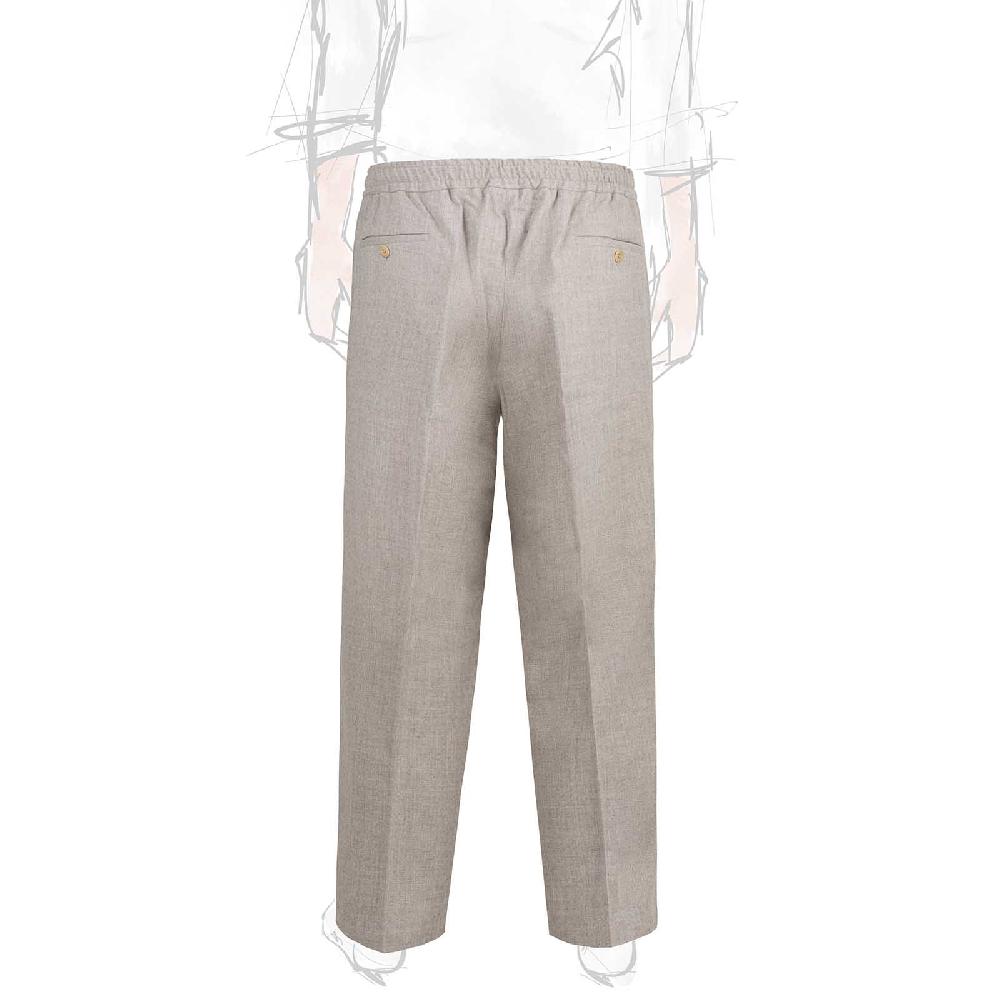 Rubinacci Pantalone leisure in lana beige Nuova