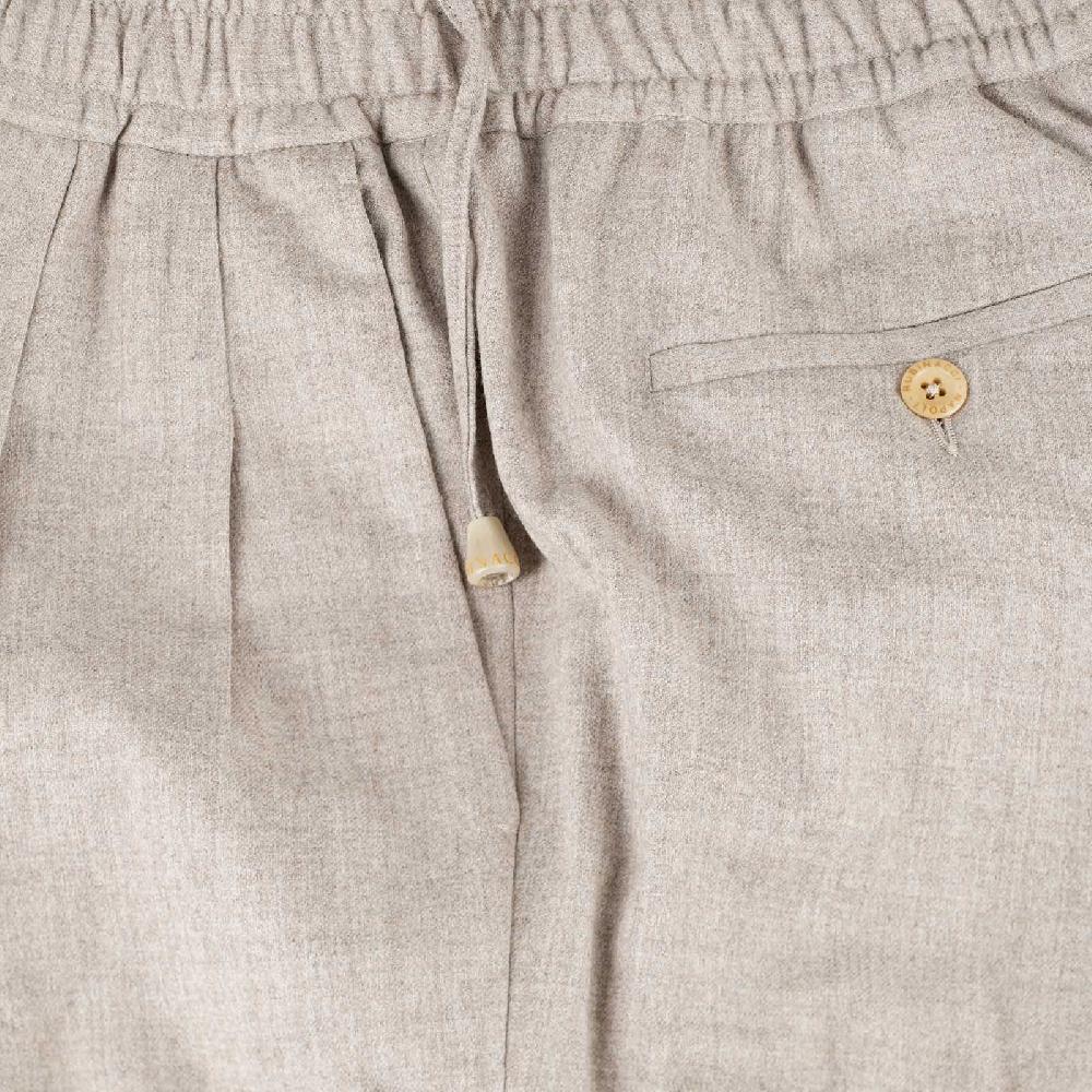Rubinacci Pantalone leisure in lana beige Nuova