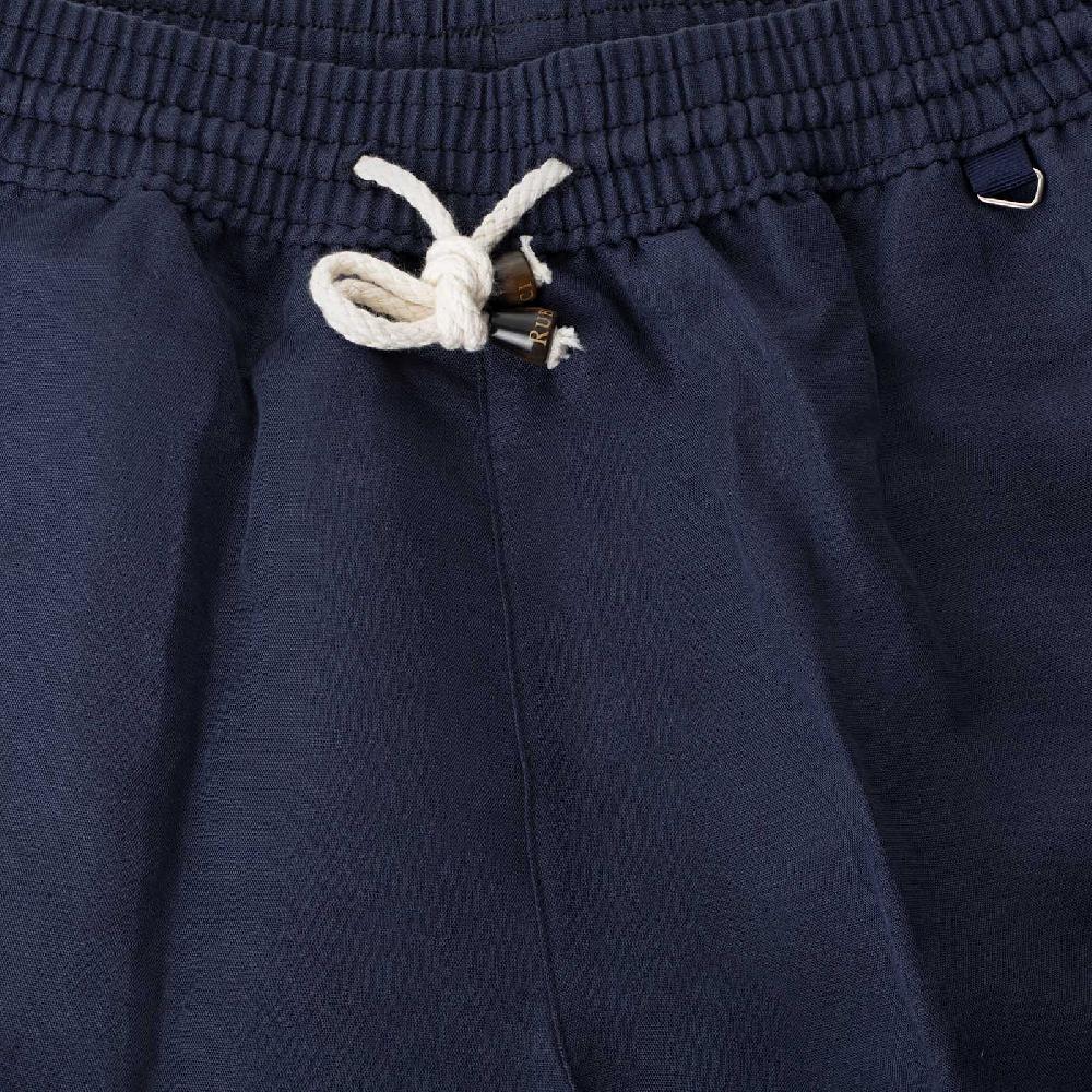 Rubinacci Costume da bagno blu in lino e cotone In Saldo
