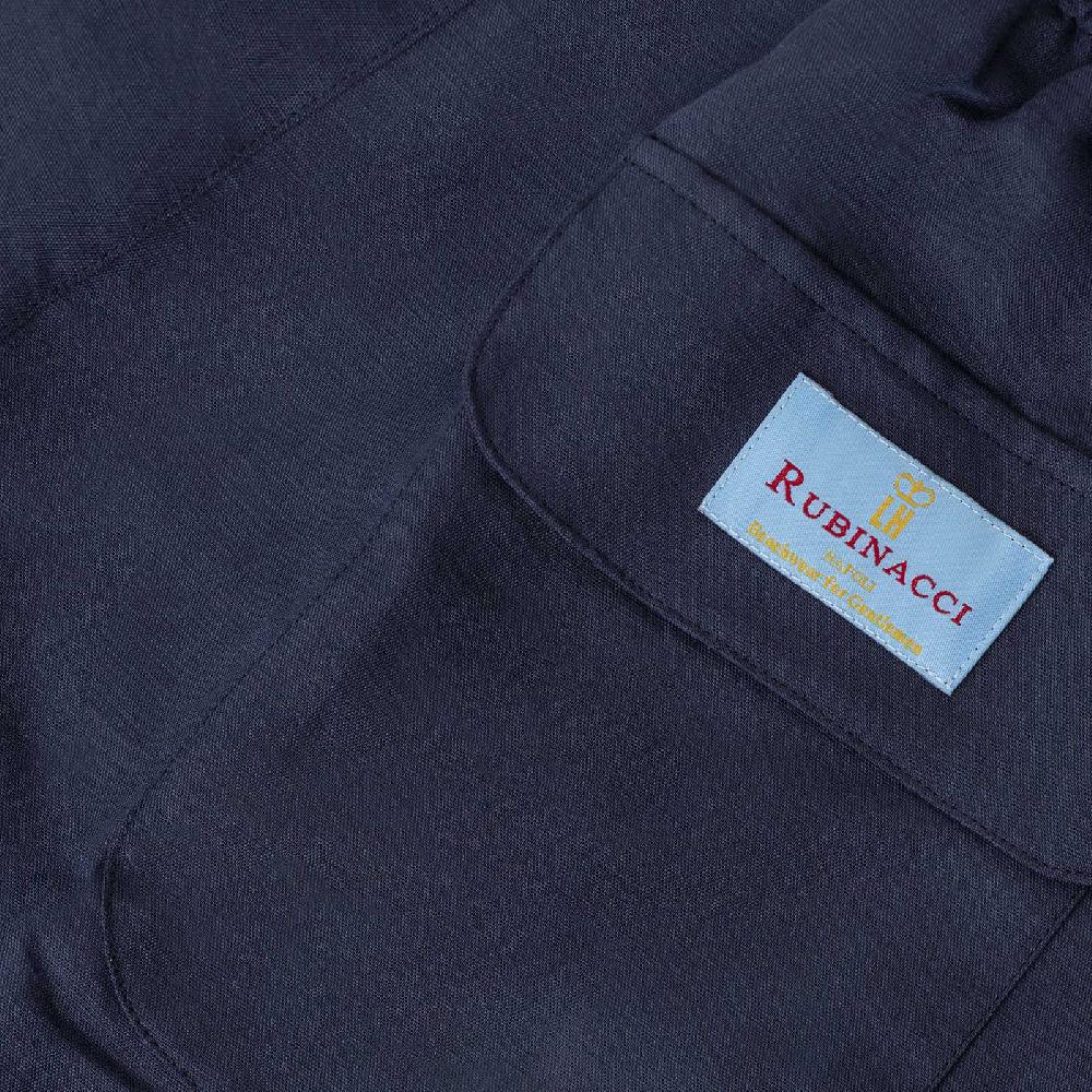 Rubinacci Costume da bagno blu in lino e cotone In Saldo