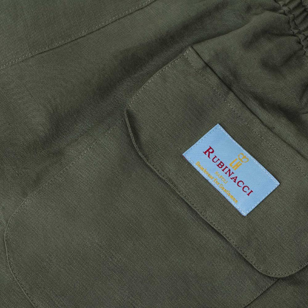 Rubinacci Costume da bagno verde in lino e cotone Soddisfazione Garantita
