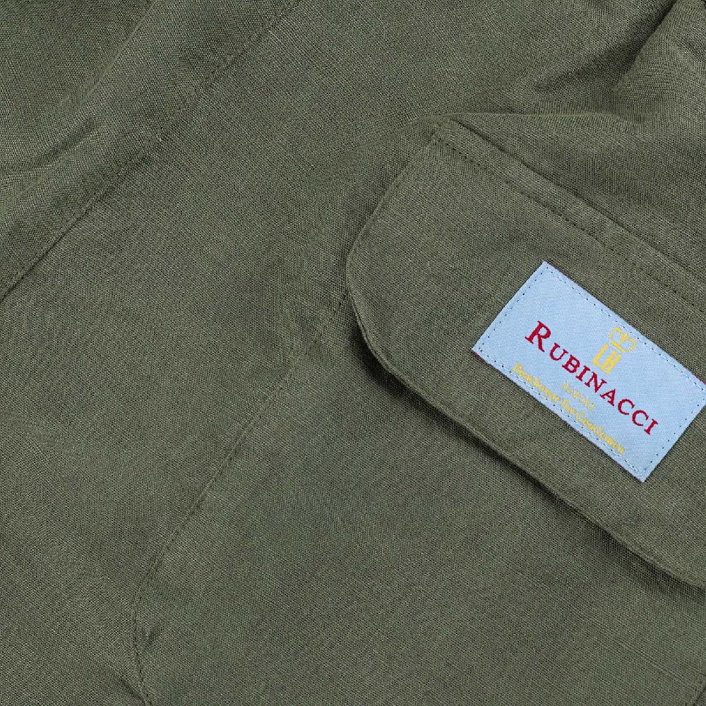 Rubinacci Costume da bagno verde in lino e cotone Consegna Veloce