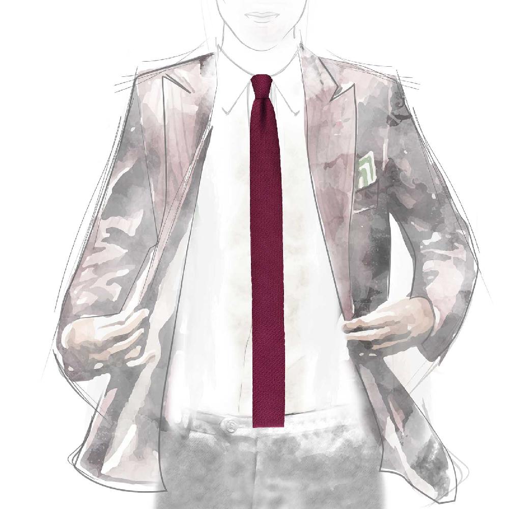 Rubinacci Cravatta in maglia vino Convenienza