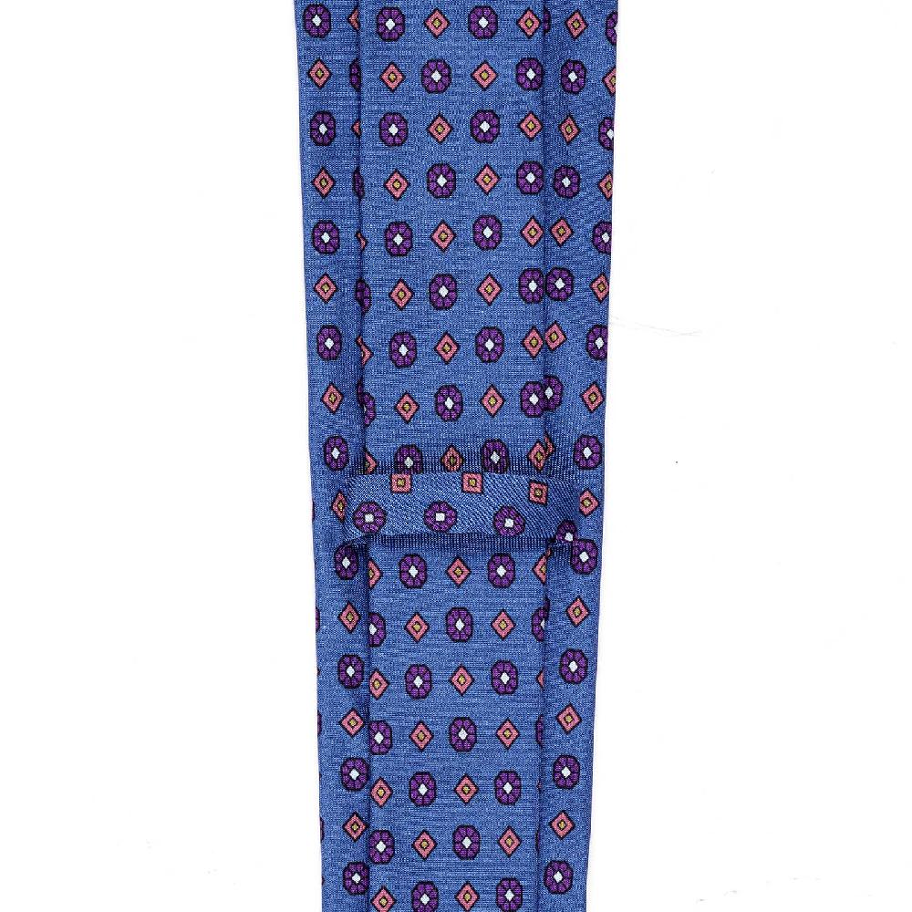 Rubinacci Cravatta in twill di seta con stampa floreale blu Economico
