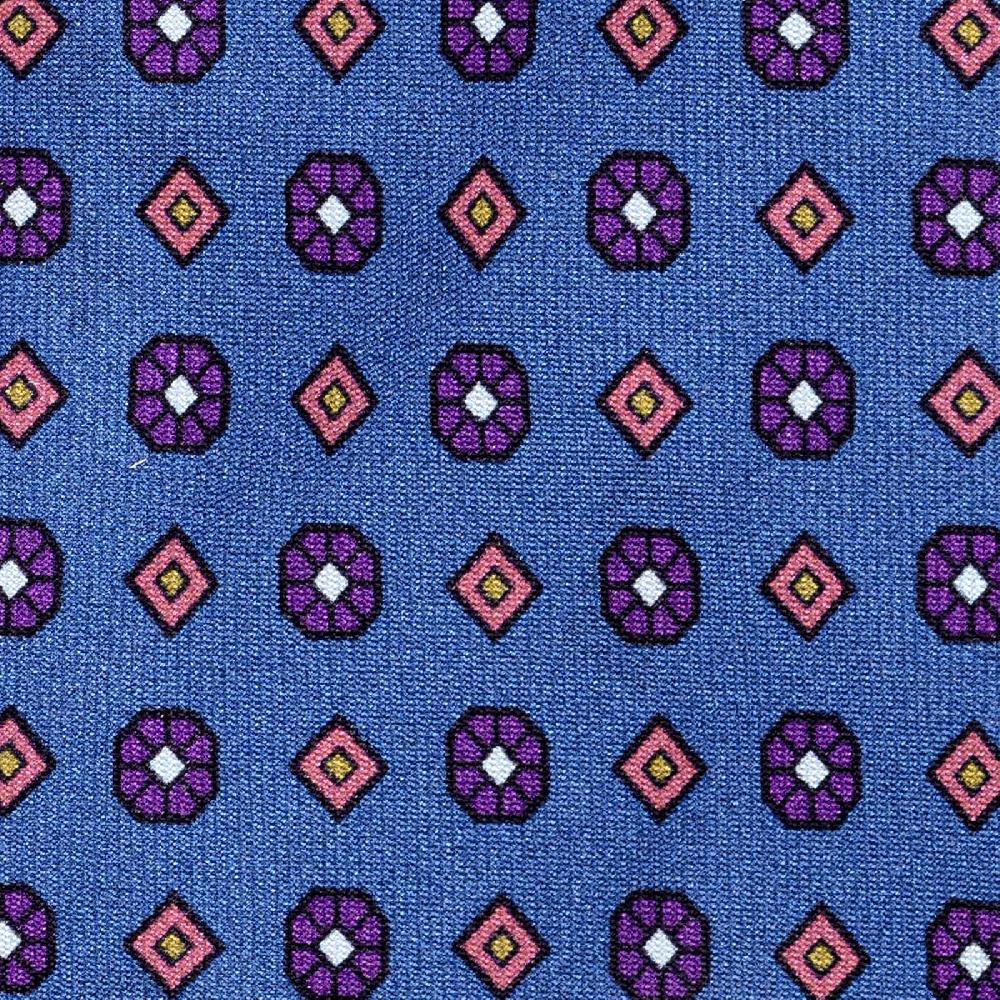 Rubinacci Cravatta in twill di seta con stampa floreale blu Economico