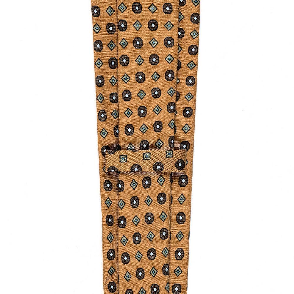 Rubinacci Cravatta in twill di seta arancio con stampa floreale Online